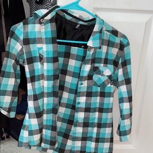 vans blue and black flannel